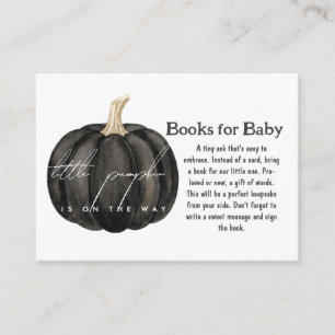 Carte D'accompagnement Livres pour bébé Petite Citrouille Noire Gothique