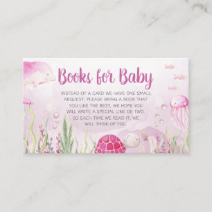 Carte D'accompagnement Livres pour bébé Pink Under the Sea Baby Shower