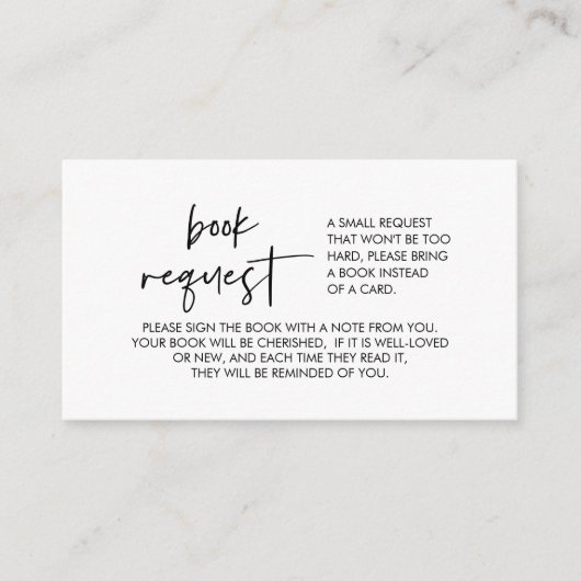 Carte D'accompagnement Livres pour bébé, police minimal moderne (Devant)