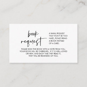 Carte D'accompagnement Livres pour bébé, police minimal moderne