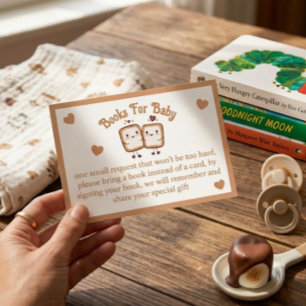 Carte D'accompagnement Livres pour bébé pour Baby Shower Marshmallow