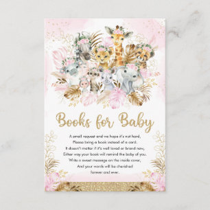 Carte D'accompagnement Livres pour bébé pour Baby Shower sur la jungle tr