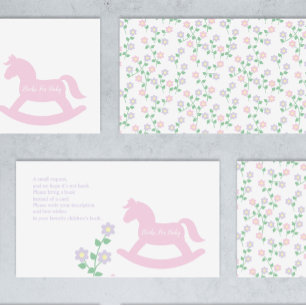 Carte D'accompagnement Livres pour bébé pour la baby shower de fille au c