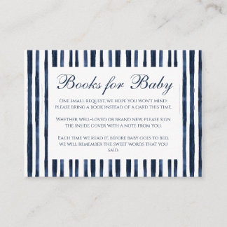 Carte D'accompagnement Livres pour bébé pour la Baby Shower Garçon Bleu M