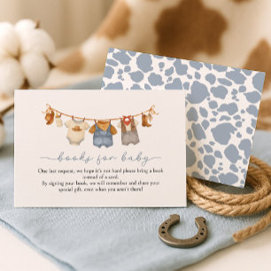 Carte D'accompagnement Livres pour bébé pour la Baby Shower Petit Cowboy