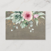 Carte D'accompagnement Livres Pour Bébé Rose Floral Succulents (Dos)