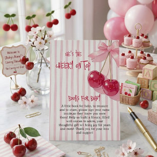 Carte D'accompagnement Livres pour Bébé Rose Rouge Ruban Été Rétro