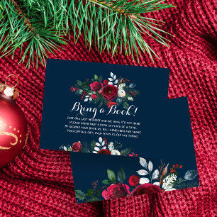 Carte D'accompagnement Livres pour bébé rouge marine apporter un livre in