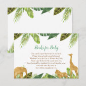 Carte D'accompagnement Livres pour bébé, Safari demande de livre inserts (Devant / Derrière)