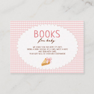 Carte D'accompagnement Livres pour bébé Shower Cutie Pie Gingham rose