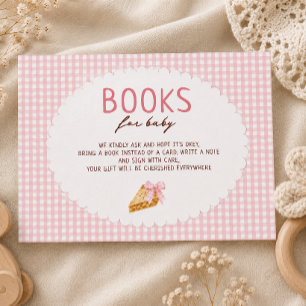 Carte D'accompagnement Livres pour bébé Shower Cutie Pie Gingham rose