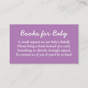 Carte D'accompagnement Livres pour bébé Soft Purple Encape Card