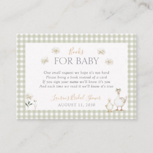 Carte D'accompagnement Livres pour bébé sot oie orignal Whimsical Green D