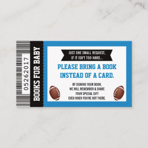 Carte D'accompagnement Livres Pour Bébé, Sports, Football Baby shower