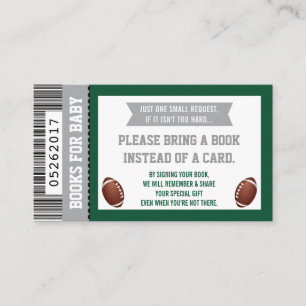 Carte D'accompagnement Livres Pour Bébé, Sports, Football Baby shower