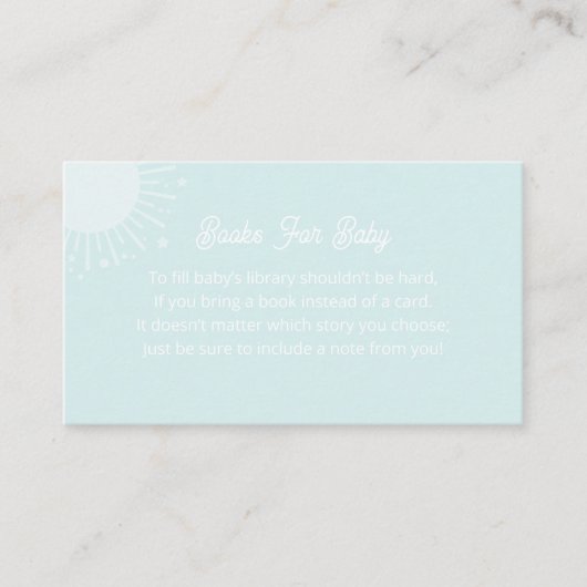 Carte D'accompagnement Livres Pour Bébé Sun Enclôture Card (Devant)