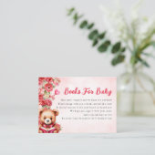 Carte D'accompagnement Livres Pour Bébé Teddy Bear Baby shower Floral Ros (Debout devant)