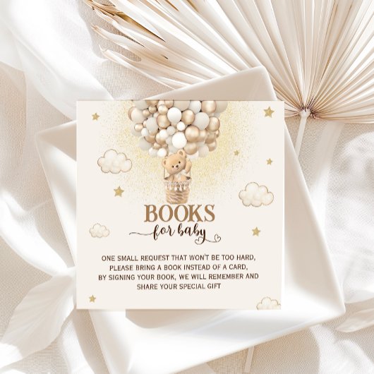 Carte D'accompagnement Livres Pour Bébé Teddy Bear Ballons Or