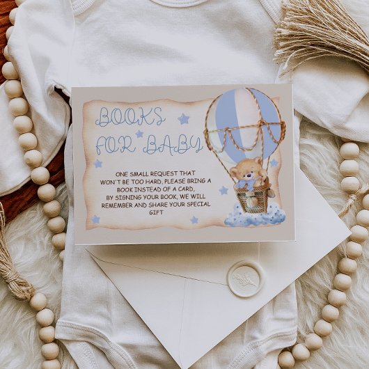 Carte D'accompagnement Livres pour bébé Teddy Bear Blue Boho