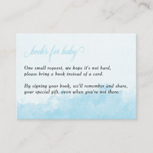 Carte D'accompagnement Livres pour Bébé Texture à l'encre lavée Bleu Baby
