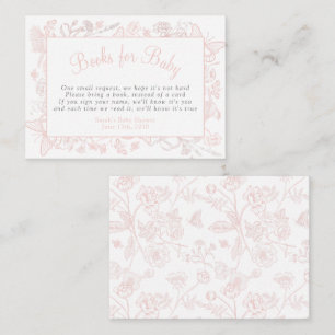 Carte D'accompagnement Livres pour bébé Un petit Baby shower rose papillo