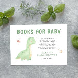 Carte D'accompagnement Livres pour bébé vert aquarelle Dinosaur Douche<br><div class="desc">Bienvenue à l'arrivée d'un petit paquet de joie avec Livres pour Bébé's Green Watercolor Dinosaur Douche Enclume Card! Idéal pour tous les baby showers à thème dinosaure ou nature, cette adorable carte fera de votre séjour un régal. Le design de l'aquarelle délicieuse comprend un doux dinosaure bébé et des feuilles...</div>