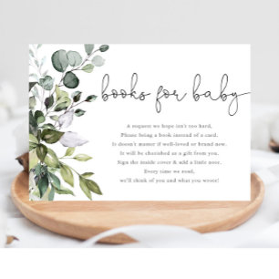 Carte D'accompagnement Livres pour Bébé vert baby shower neutre genre