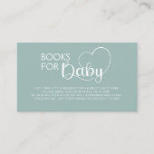 Carte D'accompagnement Livres Pour Bébé Vert Minimal Coeur Script (Devant)