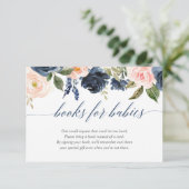 Carte D'accompagnement Livres pour bébés jumeaux filles rose bleu demande (Debout devant)