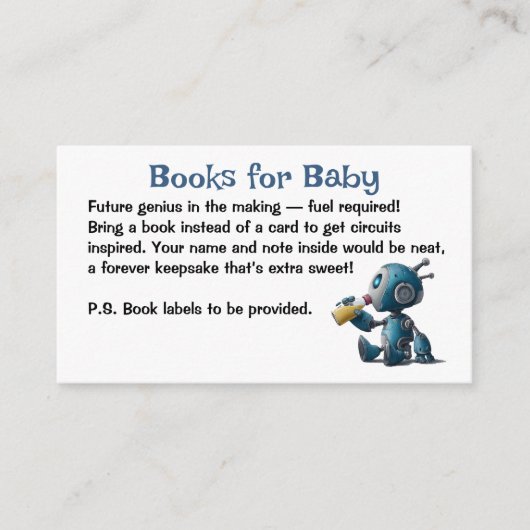 Carte D'accompagnement Livres pour bébés robots engrenages (Devant)