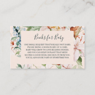 Carte D'accompagnement Livres pour le Baby shower floral Baby Boho