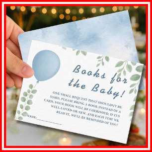 Carte D'accompagnement Livres Pour Le Baby shower Jeu Balloon Eucalyptus
