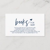 Carte D'accompagnement Livres pour le bébé, Minimalisme moderne Marine Bl (Devant)