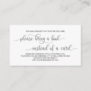 Carte D'accompagnement Livres pour le bébé, Moderne Hand Lettered Black
