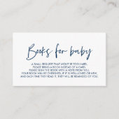 Carte D'accompagnement Livres pour le bébé, Moderne Minimal Navy bleu (Devant)