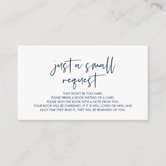 Carte D'accompagnement Livres pour le bébé, Moderne Minimaliste Marine Bl (Devant)