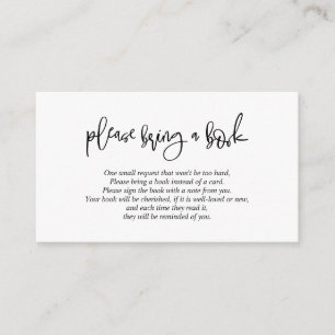 Carte D'accompagnement Livres pour le bébé, script noir créatif