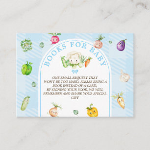 Carte D'accompagnement Livres Requête Bleu Marché Fermier Baby Shower