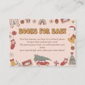Carte D'accompagnement Livres rétro pour bébé Noël Père Noël Baby shower (Devant)