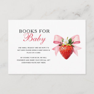 Carte D'accompagnement Livres Rose Coquette Fraise Pour Bébé