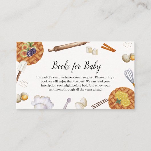 Carte D'accompagnement Livres Rustiques À Tarte À Cutie Pour Baby shower (Devant)