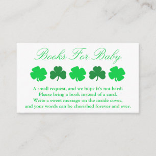 Carte D'accompagnement Livres shamrocks Baby showers Pour Bébé