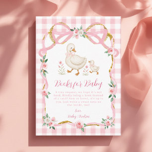 Carte D'accompagnement Livres Silly Goose Gingham Rose Fleuris pour Bébé