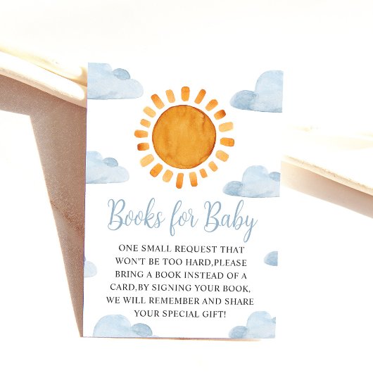 Carte D'accompagnement Livres Sunshine Et Nuages Pour Bébé