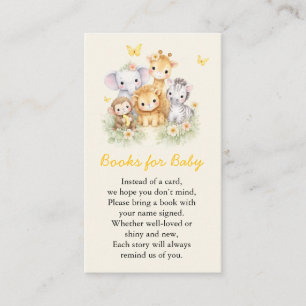 Carte D'accompagnement Livres sur les Animaux de Safari Mignons pour Bébé
