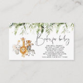 Carte D'accompagnement Livres sur les animaux de safari pour bébé ticket (Devant)