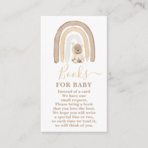 Carte D'accompagnement Livres Teddy Bear et Rainbow pour Baby Boy Card