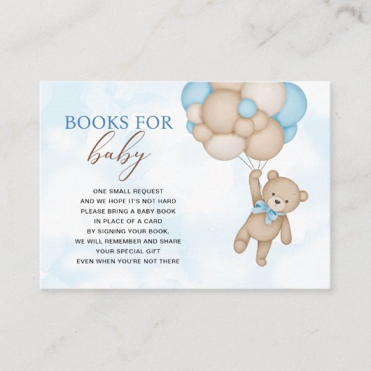 Carte D'accompagnement Livres Teddy Bear pour bébé (Devant)
