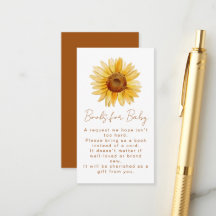 Livres Tournesol Boho Miel pour Bébé Douche Nature
