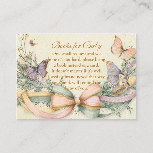 Carte D'accompagnement Livres Whimsical Butterfly Bow pour bébé (Devant)